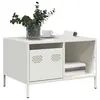 Image de vidaXL Table basse blanc 68,5x50x43,5 cm acier laminé à froid