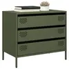 Image de vidaXL Buffet vert olive 68x39x58,5 cm acier laminé à froid