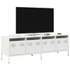 Image de vidaXL Meuble TV blanc 135x39x43,5 cm acier laminé à froid