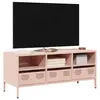 Image de vidaXL Meuble TV rose 101,5x39x43,5 cm acier laminé à froid