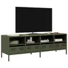 Image de vidaXL Meuble TV vert olive 135x39x43,5 cm acier laminé à froid