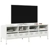 Image de vidaXL Meuble TV blanc 135x39x43,5 cm acier laminé à froid