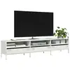 Image de vidaXL Meuble TV blanc 202x39x43,5 cm acier laminé à froid