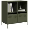 Image de vidaXL Buffet vert olive 68x39x73,5 cm acier laminé à froid