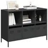 Image de vidaXL Buffet noir 101,5x39x73,5 cm acier laminé à froid