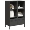 Image de vidaXL Buffet haut noir 68x39x103,5 cm acier