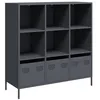 Image de vidaXL Buffet haut anthracite 101,5x39x103,5 cm acier