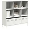 Image de vidaXL Buffet haut blanc 101,5x39x103,5 cm acier