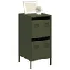 Image de vidaXL Buffet vert olive 35x39x73,5 cm acier laminé à froid