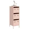 Image de vidaXL Buffet haut rose 39x35x103,5 cm acier