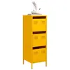 Image de vidaXL Buffet haut jaune moutarde 39x35x103,5 cm acier