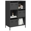 Image de vidaXL Buffet haut noir 68x39x103,5 cm acier