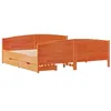 Image de vidaXL Cadre de lit sans matelas cire marron 160x200cm bois pin massif