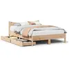 Image de vidaXL Cadre de lit avec tiroirs 140x190 cm bois de pin massif