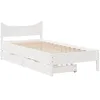Image de vidaXL Cadre de lit avec tiroirs blanc 75x190 cm bois de pin massif