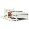 Image de vidaXL Cadre de lit avec tiroirs blanc 75x190 cm bois de pin massif
