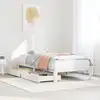 Image de vidaXL Cadre de lit avec tiroirs sans matelas blanc 90x200 cm