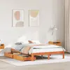 Image de vidaXL Cadre de lit avec tiroirs sans matelas cire marron 120x190 cm