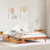 Image de vidaXL Cadre de lit avec tiroirs sans matelas cire marron 135x190 cm