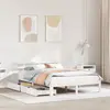 Image de vidaXL Cadre de lit avec tiroirs sans matelas blanc 150x200 cm