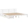 Image de vidaXL Cadre de lit avec tiroirs sans matelas blanc 200x200 cm