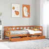 Image de vidaXL Lit de jour avec tiroirs sans matelas cire marron 90x200cm bois