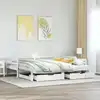 Image de vidaXL Lit de jour avec gigogne et tiroirs sans matelas blanc 80x200cm