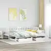 Image de vidaXL Lit de jour avec gigogne et tiroirs sans matelas blanc 90x190cm