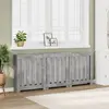 Image de vidaXL Cache-radiateur gris béton 205x21,5x83,5 cm bois d'ingénierie