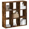 Image de vidaXL Bibliothèque chêne fumé 102x32x102 cm bois d'ingénierie
