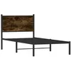 Image de vidaXL Bedframe zonder matras metaal gerookt eikenkleurig 75x190 cm