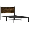 Image de vidaXL Bedframe zonder matras metaal gerookt eikenkleurig 107x203 cm