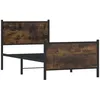 Image de vidaXL Cadre de lit en métal sans matelas chêne fumé 75x190 cm