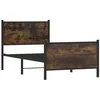 Image de vidaXL Bedframe zonder matras metaal gerookt eikenkleurig 90x190 cm