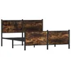 Image de vidaXL Cadre de lit en métal sans matelas chêne fumé 137x190 cm