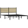 Image de vidaXL Cadre de lit en métal sans matelas chêne sonoma 150x200 cm