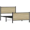 Image de vidaXL Cadre de lit en métal sans matelas chêne sonoma 107x203 cm