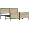 Image de vidaXL Cadre de lit en métal sans matelas chêne sonoma 137x190 cm