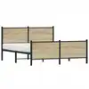 Image de vidaXL Cadre de lit en métal sans matelas chêne sonoma 137x190 cm