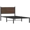 Image de vidaXL Cadre de lit en métal avec tête de lit chêne marron 107x203 cm, lit simple, meuble de chambre à coucher, lit d'invité, lit