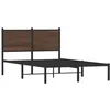 Image de vidaXL Cadre de lit en métal sans matelas chêne marron 120x190 cm
