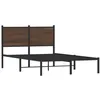Image de vidaXL Cadre de lit en métal avec tête de lit chêne marron 120x200 cm, lit double, meuble de chambre à coucher, lit d'invité, lit