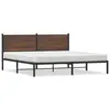 Image de vidaXL Cadre de lit en métal sans matelas chêne marron 160x200 cm