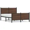 Image de vidaXL Cadre de lit en métal sans matelas chêne marron 120x190 cm