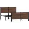 Image de vidaXL Cadre de lit en métal sans matelas chêne marron 137x190 cm