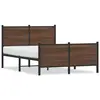 Image de vidaXL Cadre de lit en métal sans matelas chêne marron 137x190 cm