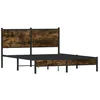Image de vidaXL Cadre de lit en métal sans matelas chêne fumé 137x190 cm