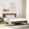 Image de vidaXL Cadre de lit en métal sans matelas chêne fumé 140x200 cm