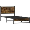 Image de vidaXL Bedframe zonder matras metaal gerookt eikenkleurig 75x190 cm