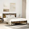 Image de vidaXL Cadre de lit en métal sans matelas chêne fumé 140x190 cm